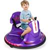 GYMAX Autoscontro Elettrico da 6 V per Bambini, Veicolo Elettrico con Telecomando, Rotazione di 360 Gradi, Luci a LED, 2 Modalità di Guida, Autoscontro per Bambini, 3-6 km/h (Viola)