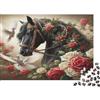 MZLPRWGQKTFD Cavallo nero Puzzle 1000 Pezzi Carta per Adulti Rose Colomba Gioco di Puzzle 1000 Pezzi Relax Casa Regalo 52x38cm/1000pcs