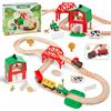 Giant bean Farm - Set di 42 ferrovia in legno per bambini, motivo: montagne russe in legno, per bambini, ragazzi e ragazze dai 3 ai 7 anni