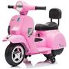 Tecnobike Shop Moto Elettrica per Bambini Piaggio Mini Vespa Small PX 6V - Mp3 - USB - Suoni - Luci Led (Rosa)