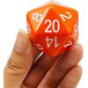 BESCON DICE Bescon Jumbo D20 38 mm, Dado a 20 Lati di Grandi Dimensioni Arancione Opaco, Cubo Grande a 20 Facce 38 mm