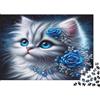 MZLPRWGQKTFD Gatto Bianco Rosa Blu Puzzle 1000 Pezzi Carta per Adulti Scena Notturna Puzzle per Famiglia Relax 38x26cm/1000pcs