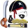 Fartoni Costume Pirata Bambino o Bambina con Cappello o Berretto Pirata, Telescopio, Panno da Pirata, Spada Pirata e Portafoglio. Accessori Completi per un Look Autentico da Avventuriero nei Giochi di Ruolo