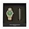 Set Roccobarocco Donna Silver - Orologio Acciaio con Quadrante Verde + Bracciale Tennis Zirconi