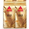 Delta Cafés Gold Caffè in Grani 1kg - Miscela Arabica & Robusta, Intensità 12, Chicchi Espresso con Note di Mandorle e Noci Tostate (Confezione da 2)