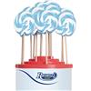 Ravazzi Spa Lecca Lecca Rainbow Azzurro Bianco. Confezione da 50pz x 25gr Ravazzi Gummy. Ideale per Feste di Compleanno e Caramellate.