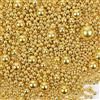 Miss doozy Perle di Zucchero Oro 130g - Perle commestibili e granella di zucchero in misure miste per decorare torte, biscotti, gelati e dessert - Ideali per matrimoni, compleanni e feste