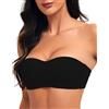 Prontiaduscire Reggiseno a Fascia Senza Spalline Donna Minimizer Reggiseno Invisibile - Donna t Shirt Reggiseni Senza Ferretto e Imbottito - 122R1 Nero XS 32/70