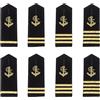 SUPERFINDINGS 4 Paio di Spalline Uniformi Spalline Dorate Ancoraggio Pannello Rigido Capitano Marina Spalline Pilota per Cosplay Festa Costume di Halloween