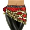Baisdan Cintura di Danza del Ventre da Donna con Monete e Costume con Strass Colorati