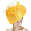 GIBZ Fascinator per Capelli Tesa Larga da Donna Elegante Fascia Tea Party Cappello con Copricapo da Sposa in Piuma a Rete, Verde Oliva