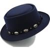UJEDFHV Cappelli Pork Pie Cappelli Pork Pie da Uomo e Donna, Cappelli Fedora, Trilby, Sole, Classici, retrò, Jazz, Feste, Viaggi, Stile di Strada(Dark Blue)