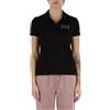 Emporio Armani EA7 Polo da Donna a Maniche Corte Evolution in Misto Cotone e Modal (IT, Testo, XL, Regular, Regular, Nero)