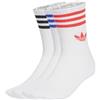 adidas Originals adicolor Trefoil - Confezione da 3 paia di calzini bianchi con strisce luminose