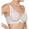 Selene, Reggiseno Donna in Pizzo Floreale Trasparente, con Ferretto e Fascia in Tulle, Senza Imbottitura, Collezione Melany, Colore Blu, Taglia 7C