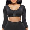 Sliot Manicotto a compressione per braccio post operatorio, chiusura frontale, reggiseno modellante post operatorio, indumento modellante per schiena chirurgica (nero, XL)