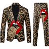 Generisch Vestito da uomo per San Valentino, 2 pezzi, elegante blazer giacca e pantaloni, abito da uomo, divertente, amore, cuore, slim fit, da sposa, da uomo, per feste, per il tempo libero, bianco