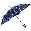 Genérico Ombrello lungo che cambia colore con la pioggia - Manuale - Design Cuori - Antivento e Impermeabile - Manico curvo - 100 cm, blu, Standard