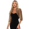 Allegra K Giacca Corta da Donna per Abito Bolero Aperto sul Davanti Coprispalle in Pelliccia Sintetica Bianca XS