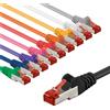 Goobay 69815 Cavo patch CAT 6, S/FTP (PiMF), 5 m, set di 10 colori, 5 m, blu-giallo - conduttore di rame (CU), guaina senza alogeni (LSZH)