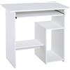 Easycomfort Scrivania per Computer Porta PC Moderna Salvaspazio, Scrivania da Uffcio con Ripiano per CPU e Mensola Tastiera Estraibile in Legno, 80x45x75cm, Bianco