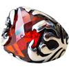 CELCIA JEWELRY Granato Genuine Gemstone Checker Rettangolo Anello Etnico, Anello Eccezionale, Ultimo Anello Di Design Contorto, Regali Di Birthstone Di Gennaio, Regali Metafisici Per Gli Uomini (Granato)