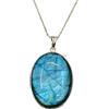 CELCIA JEWELRY Collana in vero argento sterling 925 per donna, vera pietra preziosa ovale in labradorite blu fuoco Incredibili gioielli fatti a mano per lei