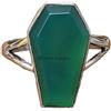 CELCIA JEWELRY Green Onyx Genuine Gemstone Coffin Ring, 925 Sterling Silver, Statement Rings, Promise, Metaphysical Ethnic Ring, Bridesmaid Gifts, Couples, Best Friend Gifts Ring (US Ring size 7)