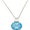 CELCIA JEWELRY Collana in argento sterling massiccio 925 per donna, pietra preziosa ovale con topazio blu genuino, regalo unico realizzato a mano con pietra di nascita di novembre
