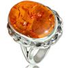 CELCIA JEWELRY Baltic Amber Genuine Gemstone Ring, Real 925 Sterling Silver Organic Ring, Adorable Ring, Statement Ring, Delicate Ring, Amazing Birthday Gifts for Her (Baltic Amber, Size 10.5)