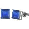 CELCIA JEWELRY Solid 925 Sterling Silver Stud Earrings for Women, Square Gemstone Unique Handcrafted Prong Setting Designer Earrings ('Kyanite)