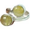 CELCIA JEWELRY Oro Rutilo Gemstone Impilabile Matrimonio Antico Designer Anello Fatto A Mano, 2 Anello Rotondo Pietra, Anello Elegante, Anello Di Promessa, Anello Attraente Delicato Cocktail Bohemien (d'oro-rutilo)