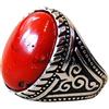 CELCIA JEWELRY Anello ovale cabochon di diaspro rosso, regali di compleanno per l'di fidanzamento di nozze per gli uomini, anello di dichiarazione di proposta di promessa, anello smaltato d'argento (diaspro rosso)