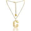 CELCIA JEWELRY Placcato in oro 18 carati su argento sterling 925 massiccio Collana con ciondolo a trama graffiata iniziale per uomo donna, ciondolo artigianale unico, collana a catena personalizzata (Lettera C)