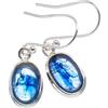 CELCIA JEWELRY Puro argento sterling 925 orecchini a goccia per le donne, ovale labradorite genuino blu fuoco gemma gioielli unici fatti a mano per lei
