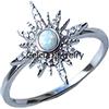 CELCIA JEWELRY Genuine White Lab Opal & CZ Twinkle Star Womens Ring, Boho Ring, Wedding Gifts Ring, Minimalista Ring, Unique Mothers Day Ring, April October Birthstone Ring