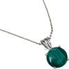 CELCIA JEWELRY Collana in vero argento sterling 925 per donna, collana artigianale unica con pietra preziosa di malachite verde tonda a polo genuino per lei