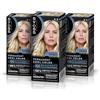 SYOSS Permanent Cool Color 9-5 biondo molto chiaro cenere, tintura per capelli e maschera intensiva con cheratina per una copertura professionale di capelli grigi, colore resistente, confezione da 3