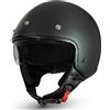 CRUIZER Casco Jet moto Scooter con visiera sole a scomparsa Nero Opaco (L)