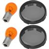OTOTEC Kit Coprilenti Indicatori Fumé 2Pz Lampadine Ambra Compatibile con Harley-Davidson 00-22/Harley-Sportster XL883 1200 X48