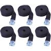 Bseical 6 Pezzi Cinghie Di Fissaggio Con Cricchetto Professionali, Cinghie Di Tensionamento, Cinghie Per Trasporto Di Ancoraggio Per Camping Outdoor Auto Bici Moto Ect (25mm*1m, nero)