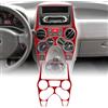 KUNGKIC Per Fiat Panda 169 2003 - 2011 in fibra di carbonio auto condizionatore centralizzato pannello di controllo telaio decorativo interno adesivo accessorio regalo (rosso)