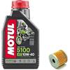 Generico Kit Tagliando Filtro Olio Originale Compatibile con Keeway + Compatibile con Motul 5100 10W40 1LT Per RKF125 e RKR125