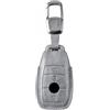 MBKEYS Copertura in Pelle Grigia per Chiave Auto Compatibile con Mercedes Benz Classe A/B/C/E/G/S 2017 S 2018 GLA GLC GLE GLK GLS CLA CLE CLS AMG E200 W177 W205 W213 Smart Key Fob Shell Case