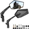 KEMIMOTO Specchietto Moto Retrovisore Omologati, Universali M10 Specchi Laterali Alluminio con Base per Supporto Telefono, 7/8 22mm Specchietti Moto Ripiegabili per Motociclo Scooter Cruiser