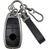 MBKEYS Cover per chiave auto compatibile con Mercedes Benz Classe A/B/C/E/G/S 2017 S 2018 GLA GLC GLE GLK GLS CLA CLE CLS AMG E200 W177 W205 W213 Guscio per chiave intelligente a 3 pulsanti