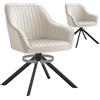 SONGMICS Sedie da Pranzo, Portata 120 kg, Poltrone Girevoli Imbottite con Braccioli, Velluto, Gambe in Acciaio, per Sala da Pranzo Cucina, Set di 2, Beige Cappuccino e Nero Inchiostro KDC161LH01V1-2J