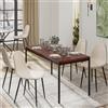 FurnitureR Tavoli da salotto in marrone, stile elegante e raffinato per 4-6 persone, piano in legno spesso con struttura in metallo, per cucina, sala da pranzo, soggiorno, 150 x 75 x 75 cm
