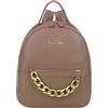Braccialini Beth Jewels Zaino in similpelle di colore bordeaux, il design è impreziosito da una catena dorata removibile a maxi maglie, che aggiunge un tocco glamour e distintivo. Perfetto per un look
