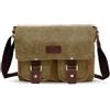 FANDARE Nuovo Vintage Messenger Bag Borsa a Tracolla Borsa Crossbody 14 Pollice Laptop Briefcase Uomo Donne Scuola Borsa Zainetto Schoolbag Multifunzione Tela Marrone